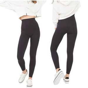 Spanx Women’s 1X Plus Look At Me Now Black Seamless Ankle Leggings Stretch NWT